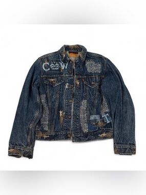 Y2K The Great China Wall Levi’s Upcycled  Embroidered Jean Jacket